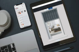 Valetta Beitragsbild Flatlay Macbook Tablett und iPhone